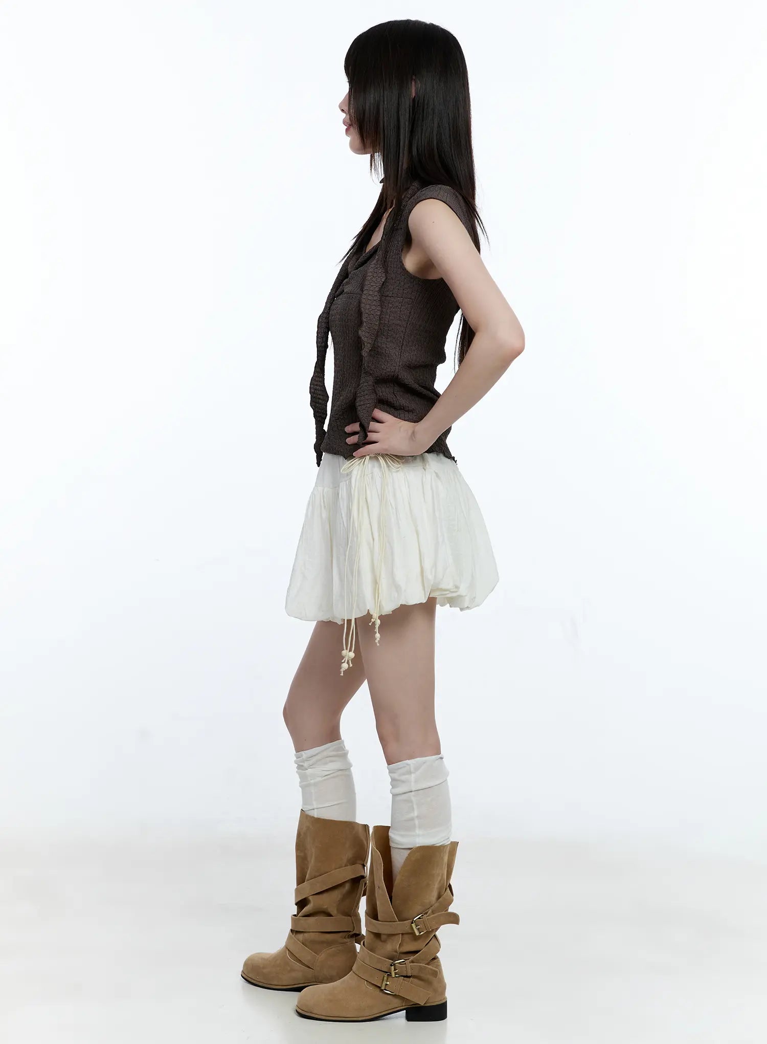 Balloon Shirred Mini Skirt CG511