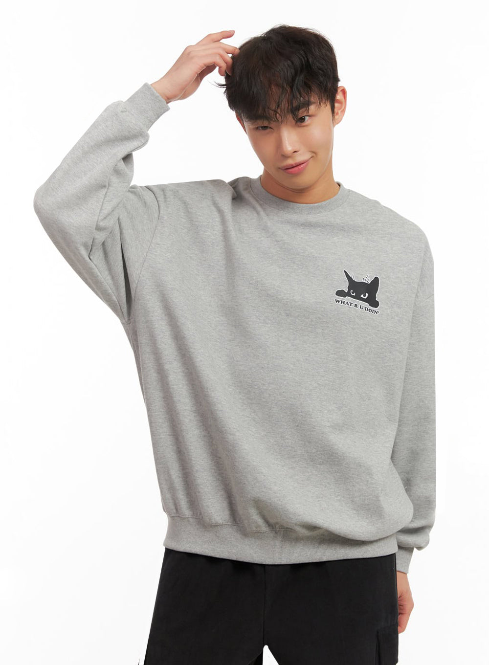 Men's Long-Sleeve Oversized Sweatshirt ID427