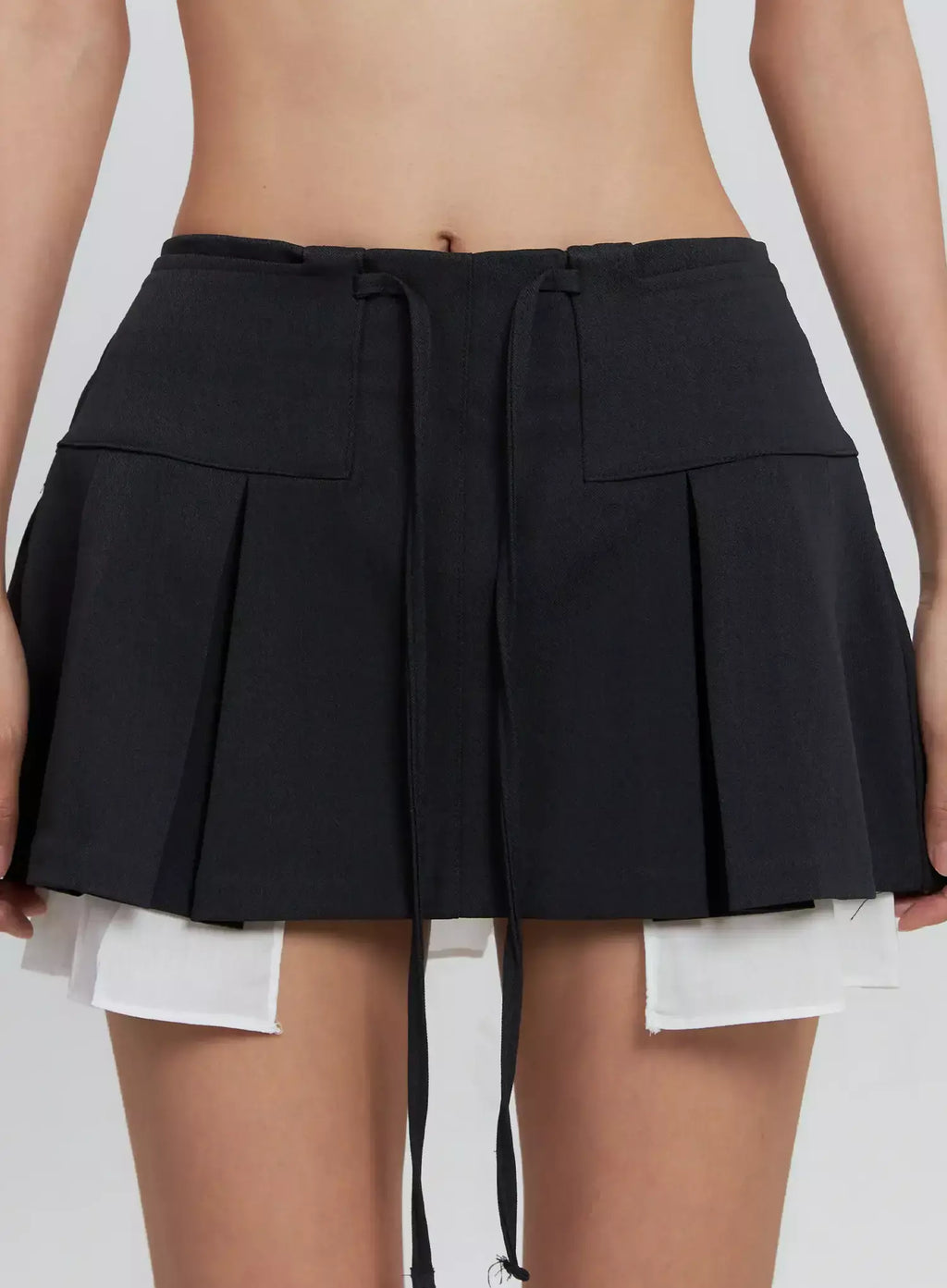 Layered Pleated Mini Skirt IS516