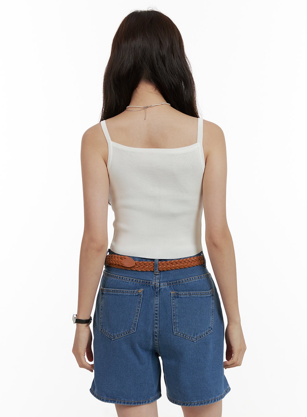 Faux Leather Woven Belt OU413