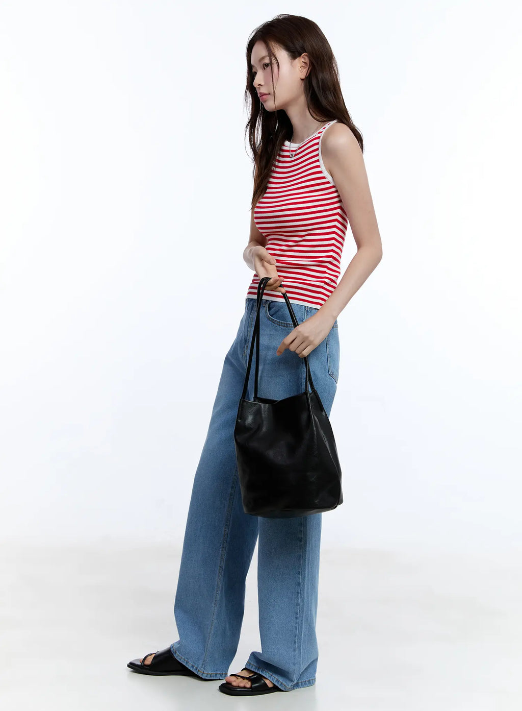 Faux Leather Classic Shoulder Bag CU513