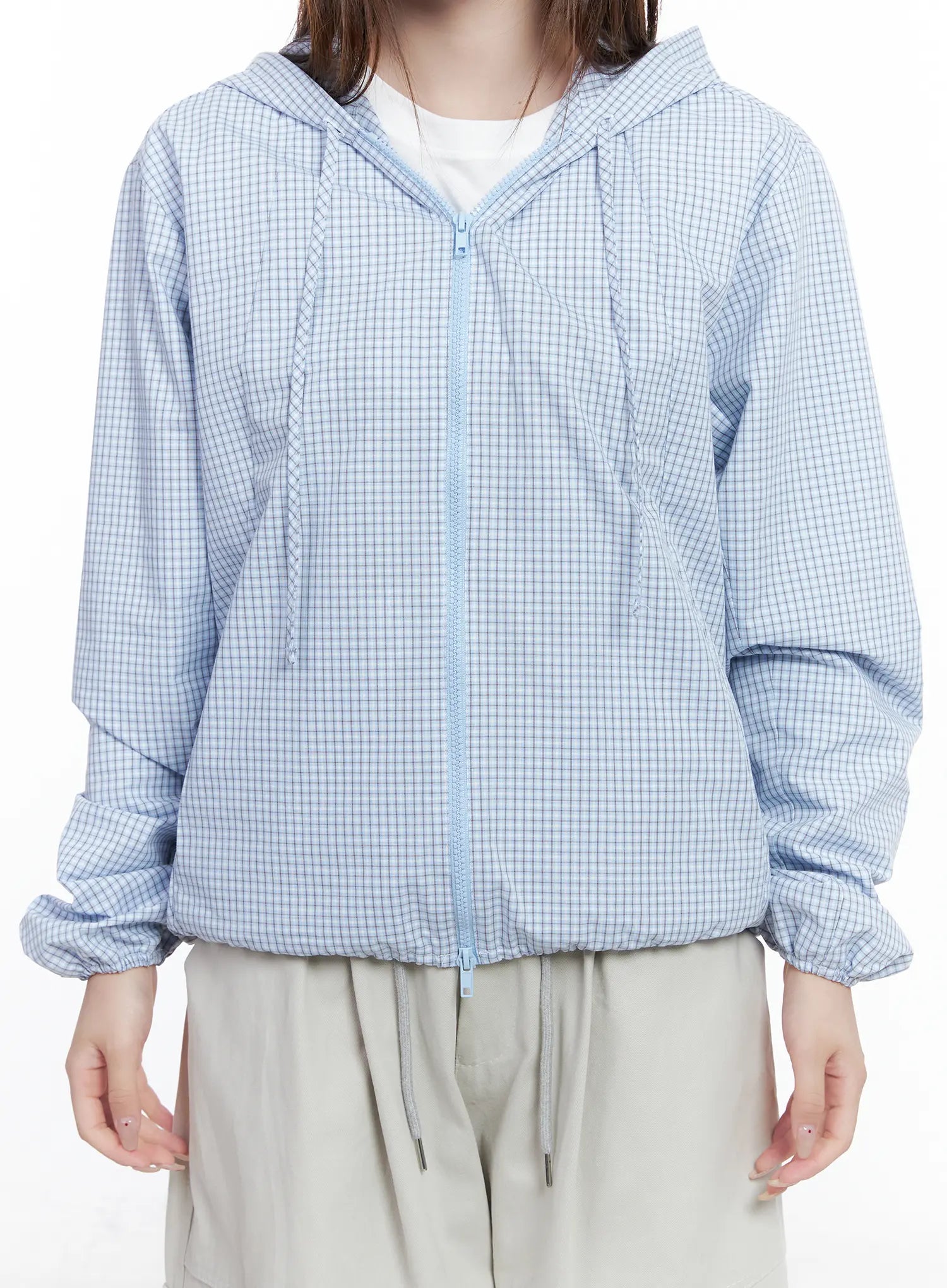 Gingham Lightweight Windbreaker Jacket CG529