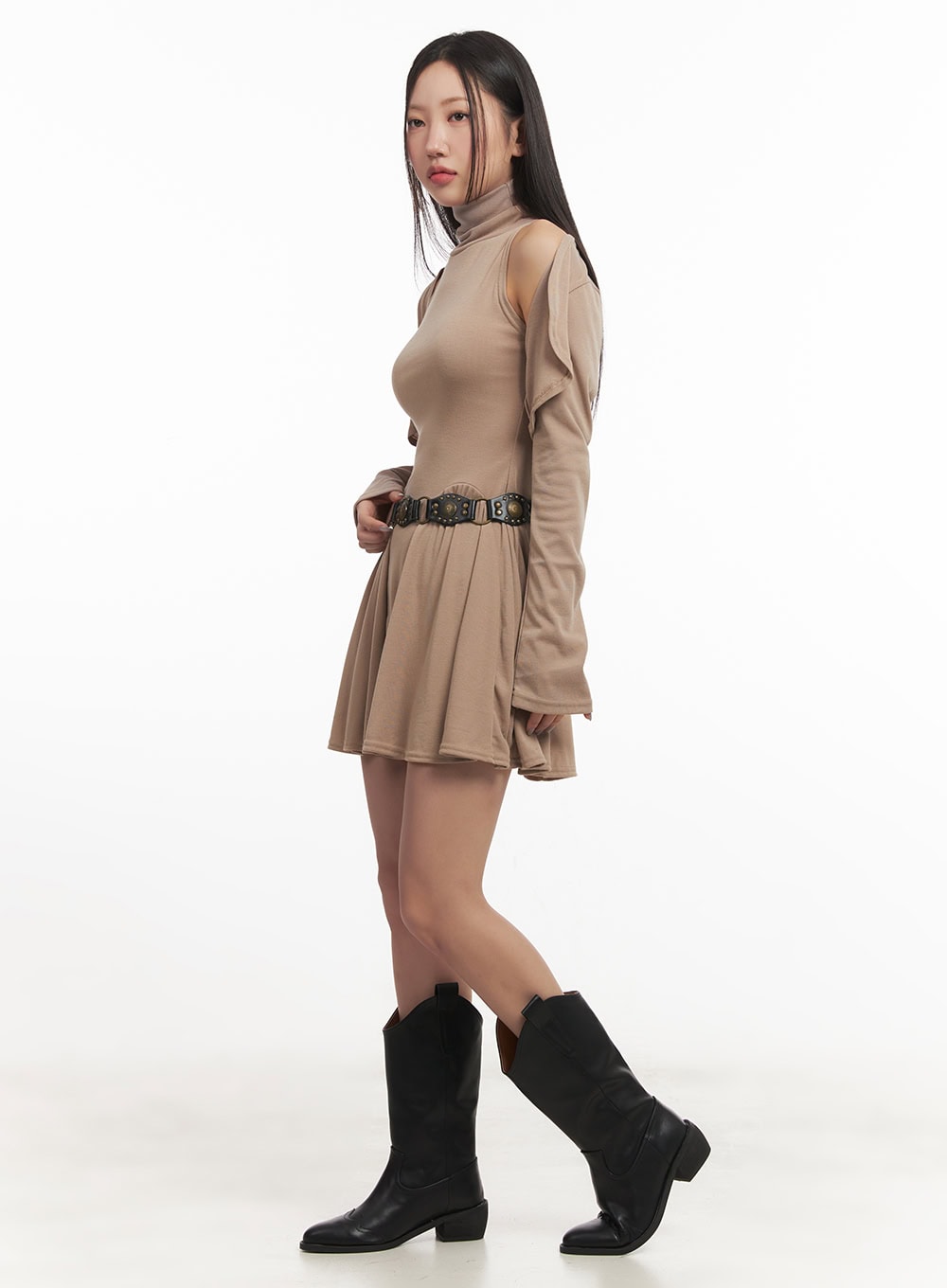 Sleeveless Turtleneck Dress & Bolero Set CF520