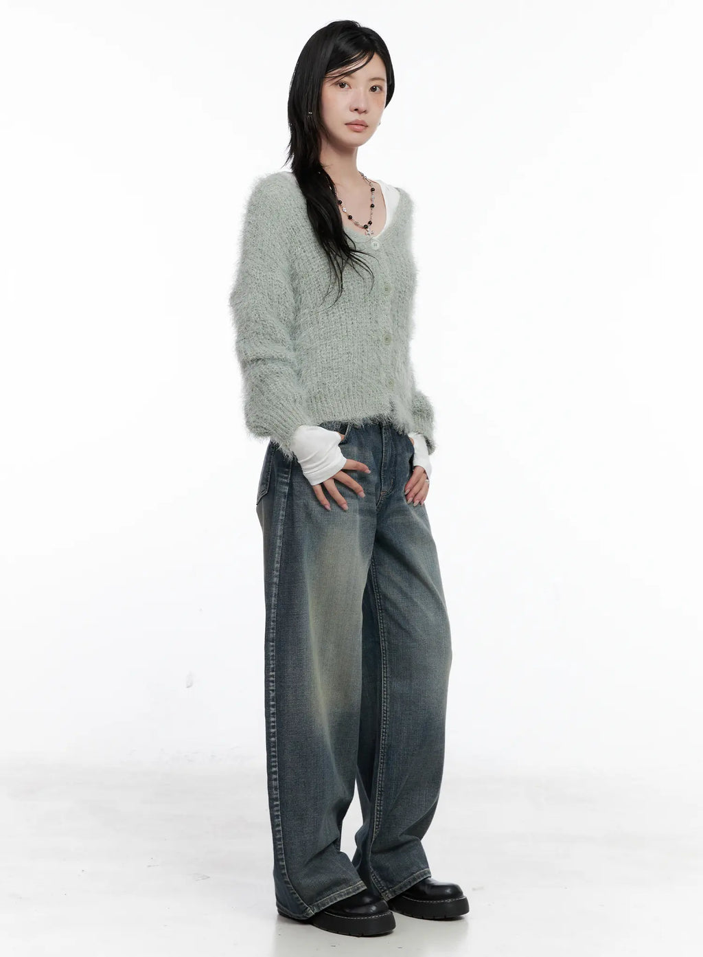 Fuzzy Knit Cardigan CS526