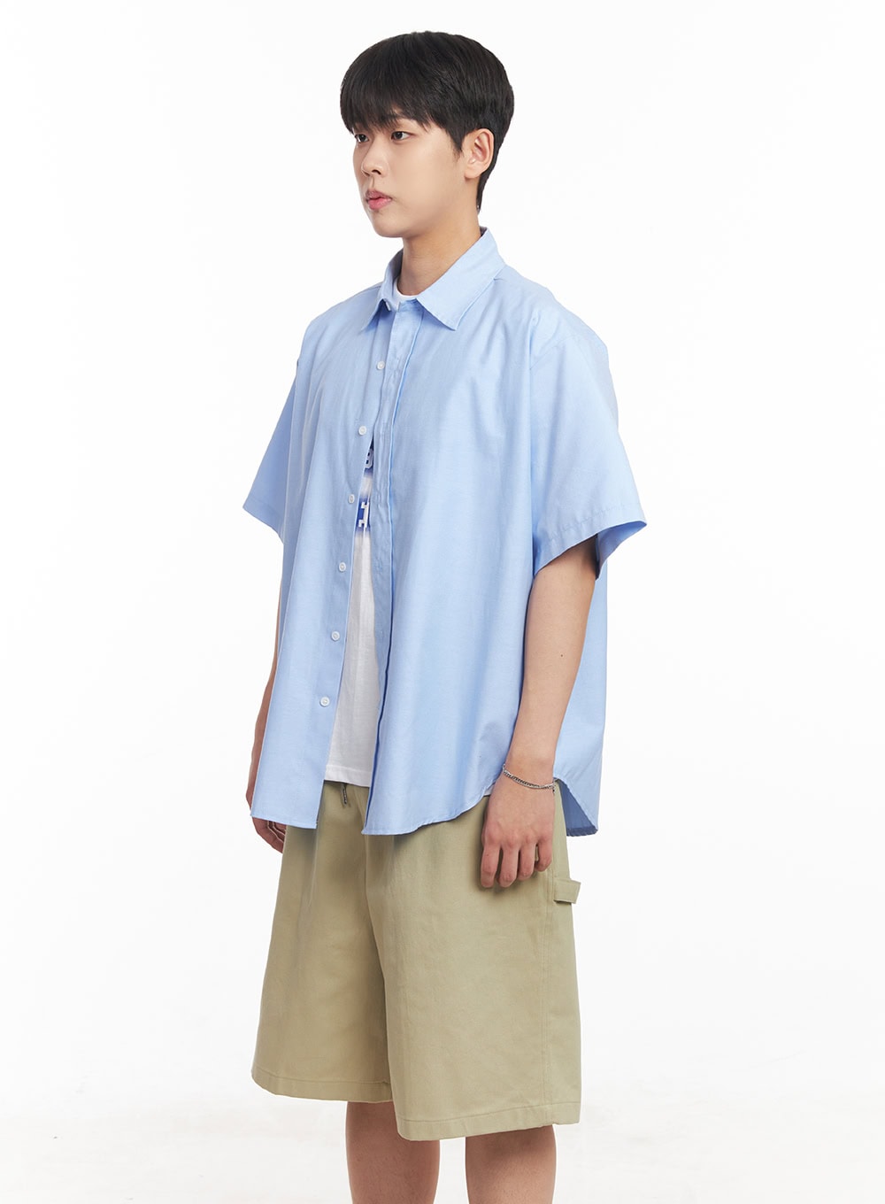 Men's Oversized Collared Short Sleeve Shirt IA529