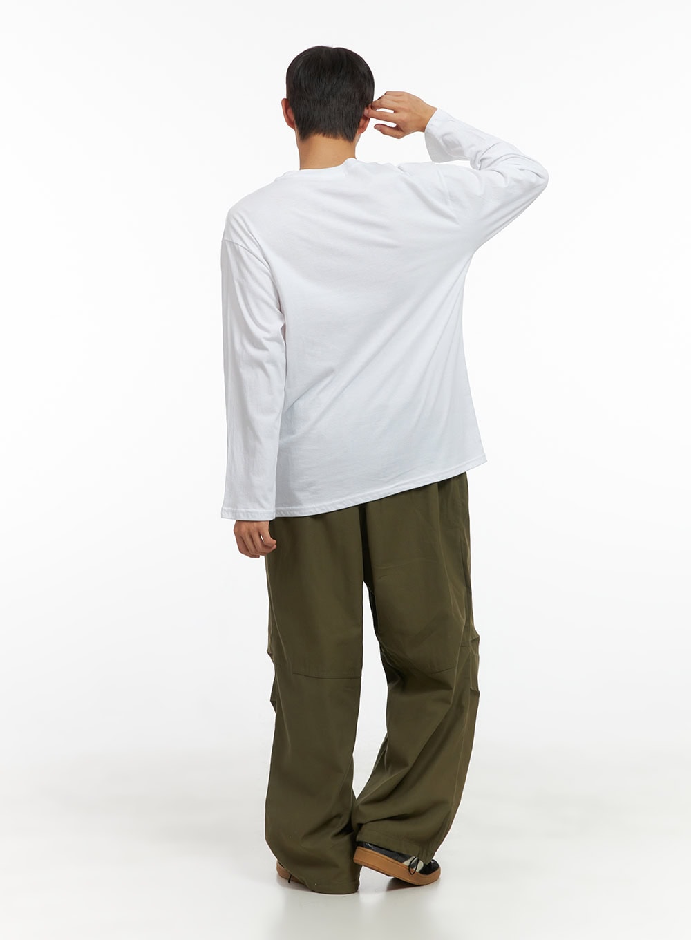 Men's Solid Pintuck Wide Leg Trousers CO408