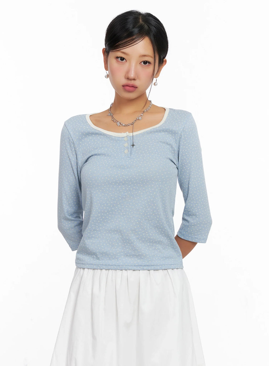 3/4 Sleeve Round Neck Tee IG527