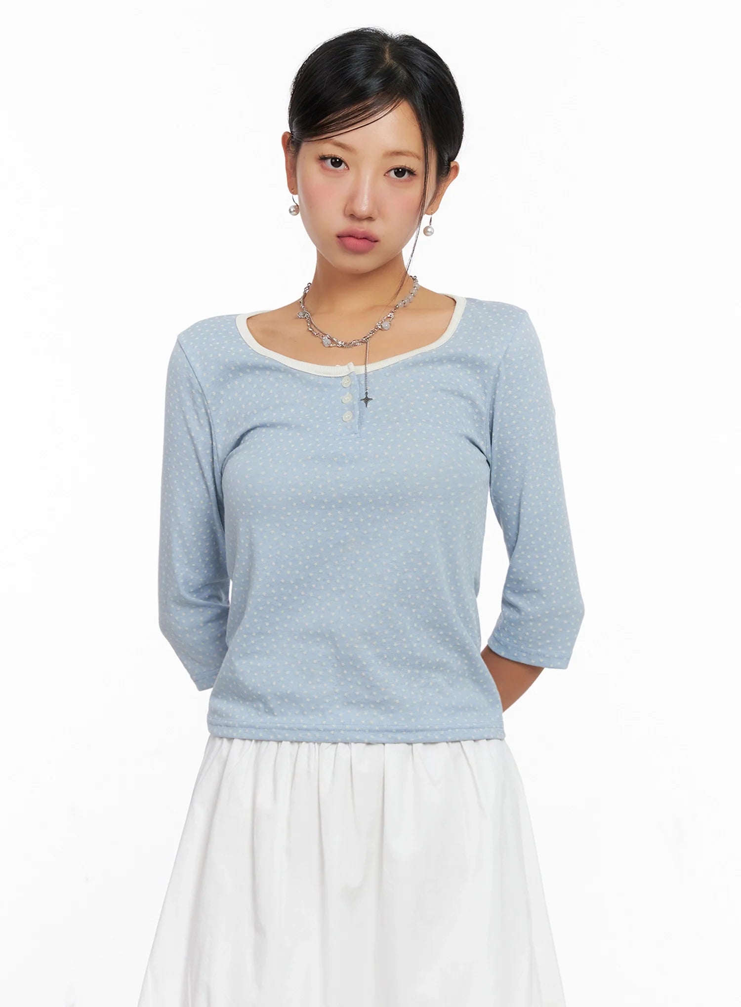 3/4 Sleeve Round Neck Tee IG527