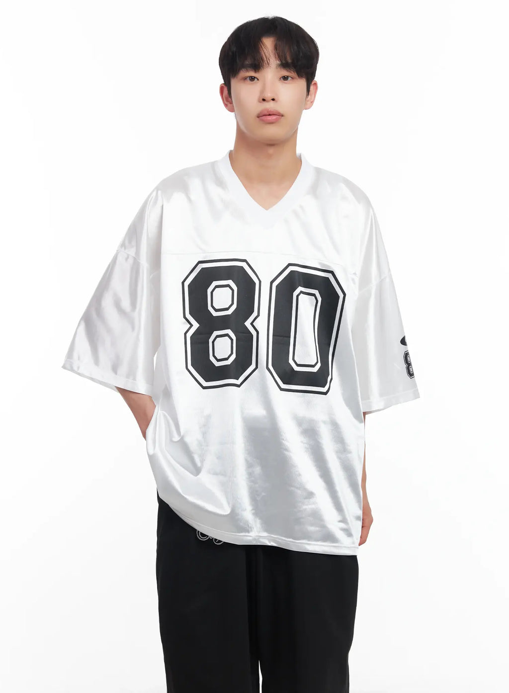 Men's Oversized V-Neck Jersey IU518