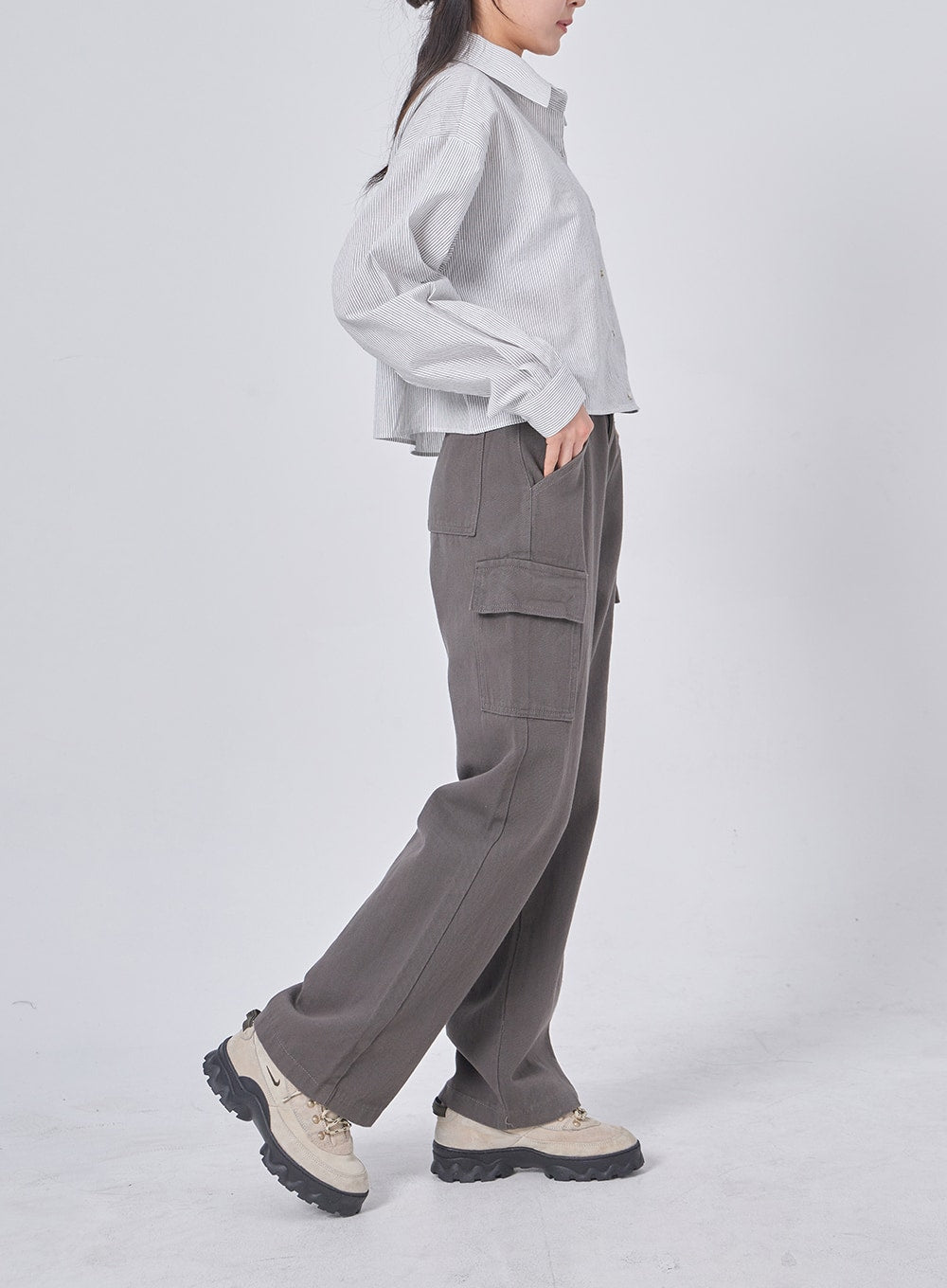 Pinstripe Cropped Shirt IF324