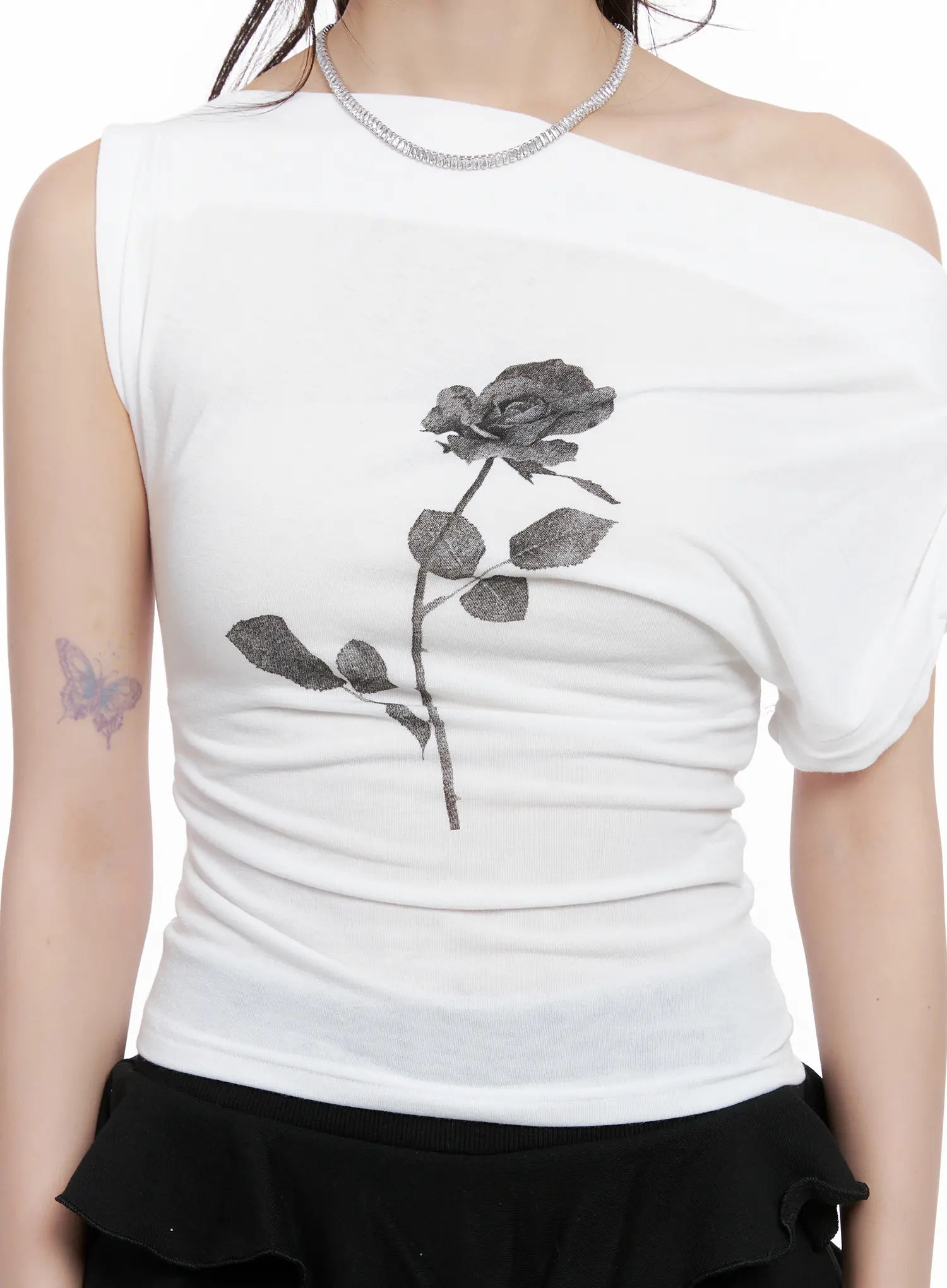 Black Rose Asymmetric Top CG518