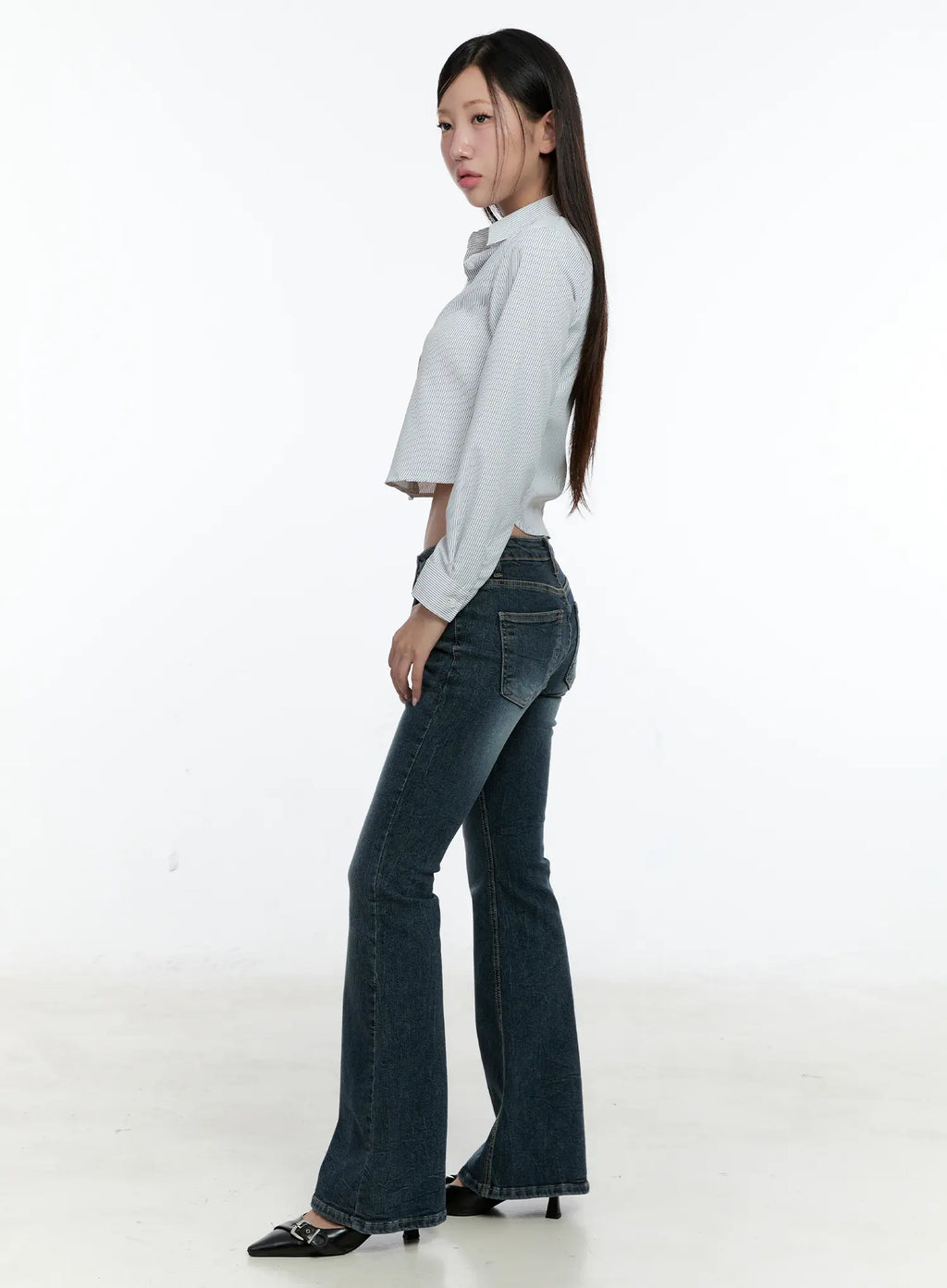 Striped Cropped Shirt CS517