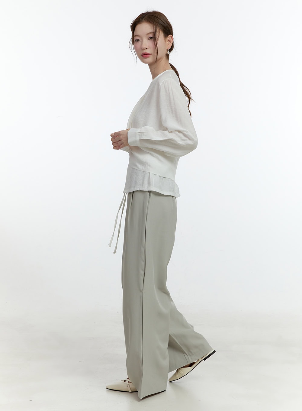 Classic Waist Layered Wide-Fit Pants CF504