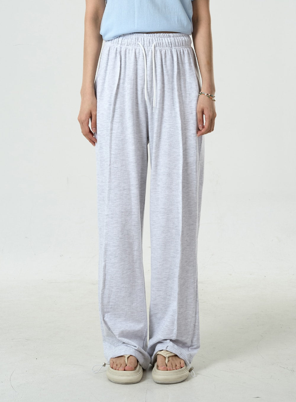 Pin-tuck Wide Leg Sweat Pants CU7