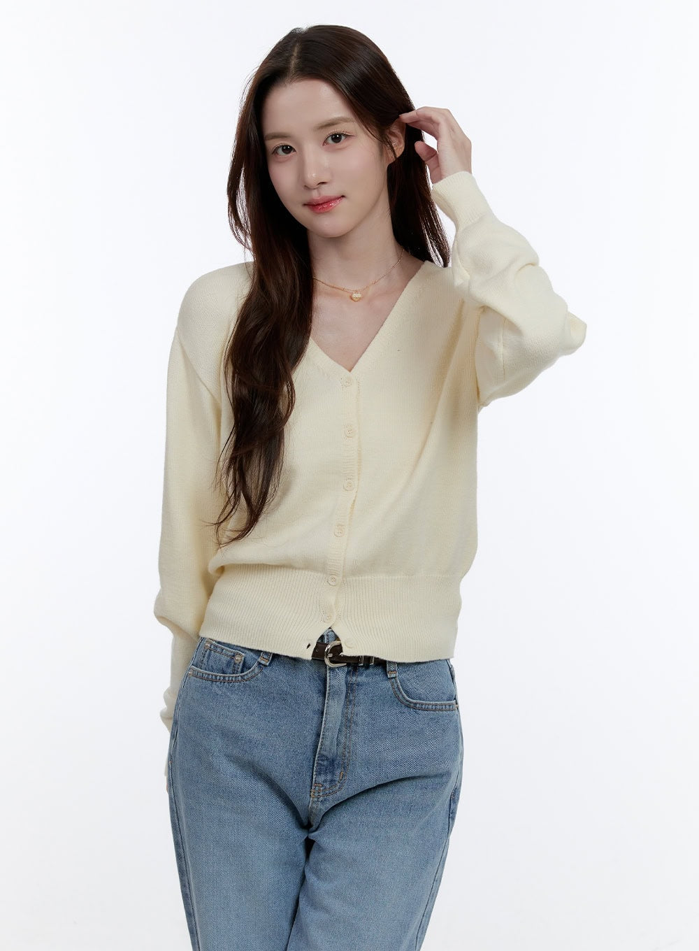 Elegant V-Neck Long Sleeve Cardigan OO407