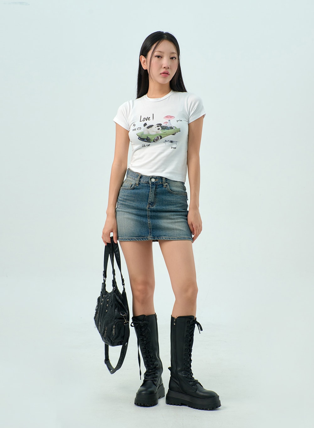 Mid-Wash Denim Skirt CY330