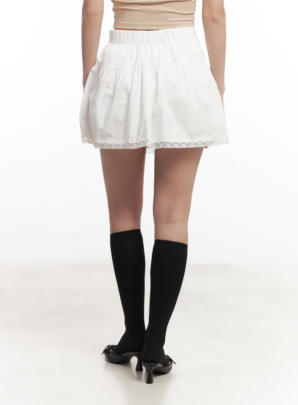 Shirred Lace Mini Skirt CM531