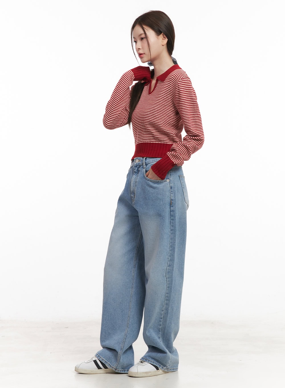 Kyli Washed Wide-Leg Jeans CM512