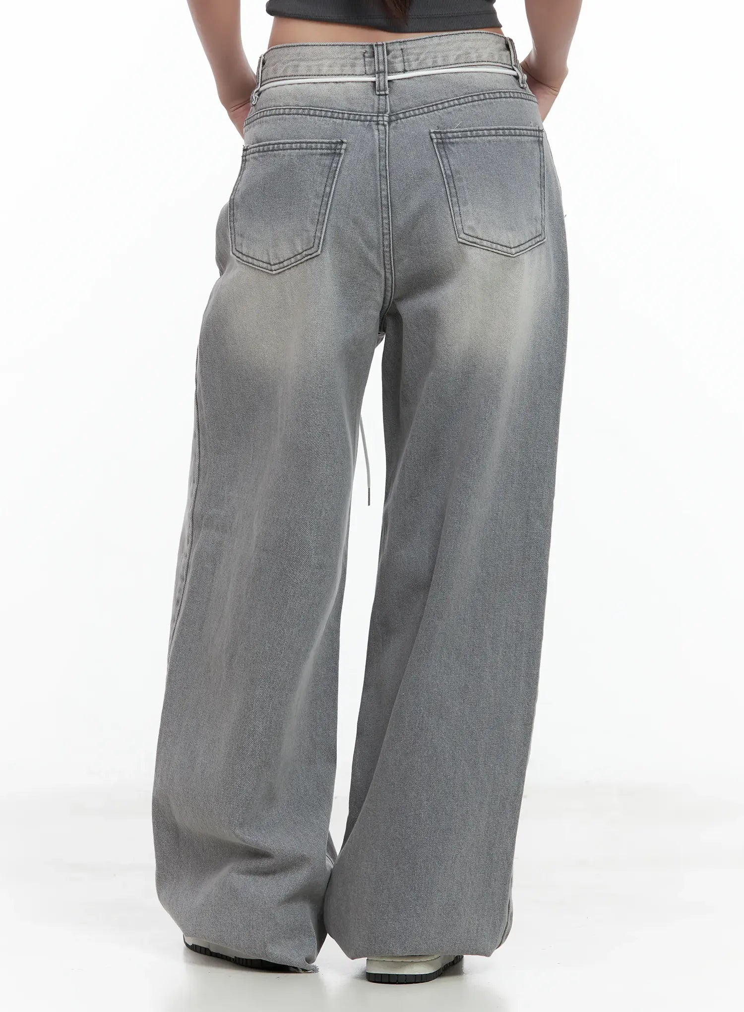 Saerom Washed Wide-Leg Denim Jeans CL509