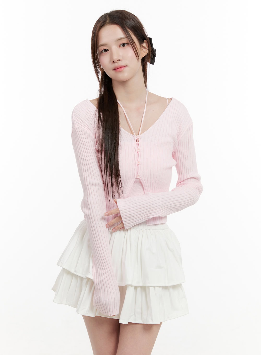 Cable Knit V-Neck Cardigan OG428