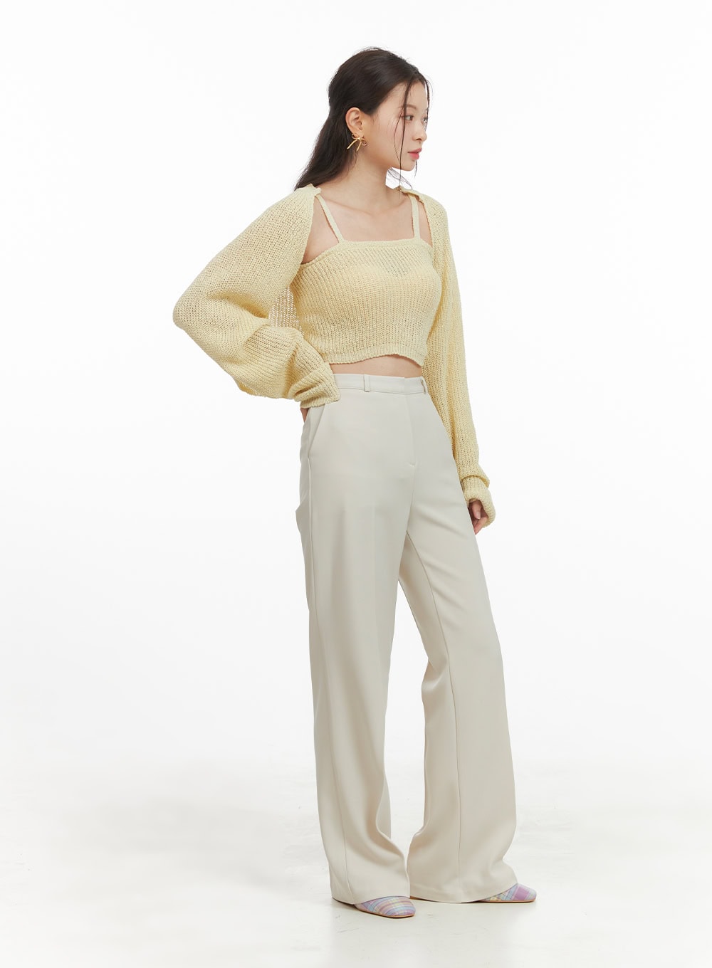 Solid Bootcut Trousers OY421