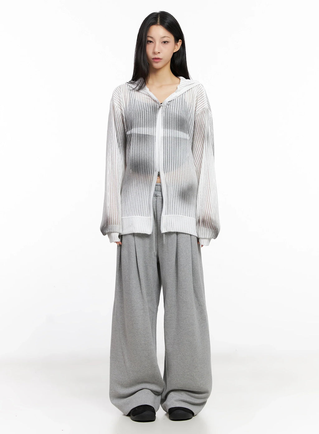 Mesh Gradient Zip-Up Hoodie IG508