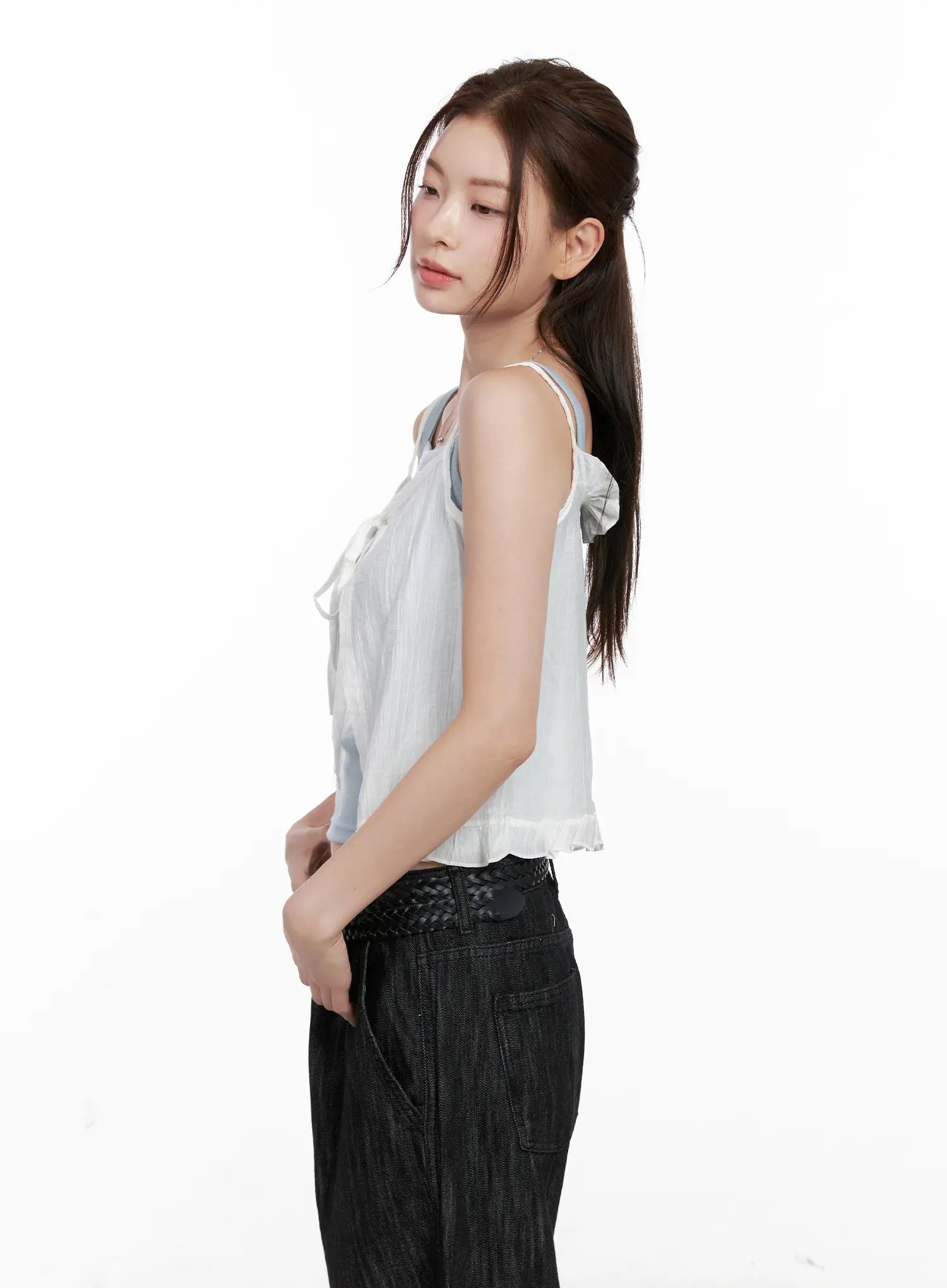 Frill Ribbon Bustier Tank CL523