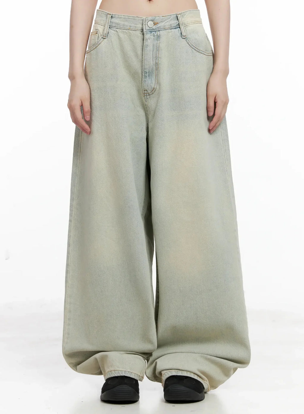 Xiaoting Vintage Style Wide-Leg Denim IL531