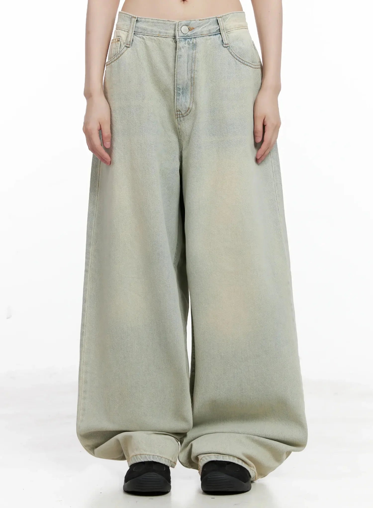 Xiaoting Vintage Style Wide-Leg Denim IL531