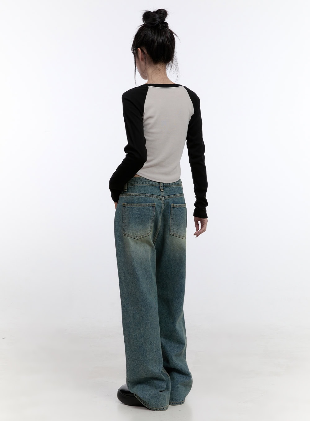 Harper Studded Wide Leg Denim Jeans CO418