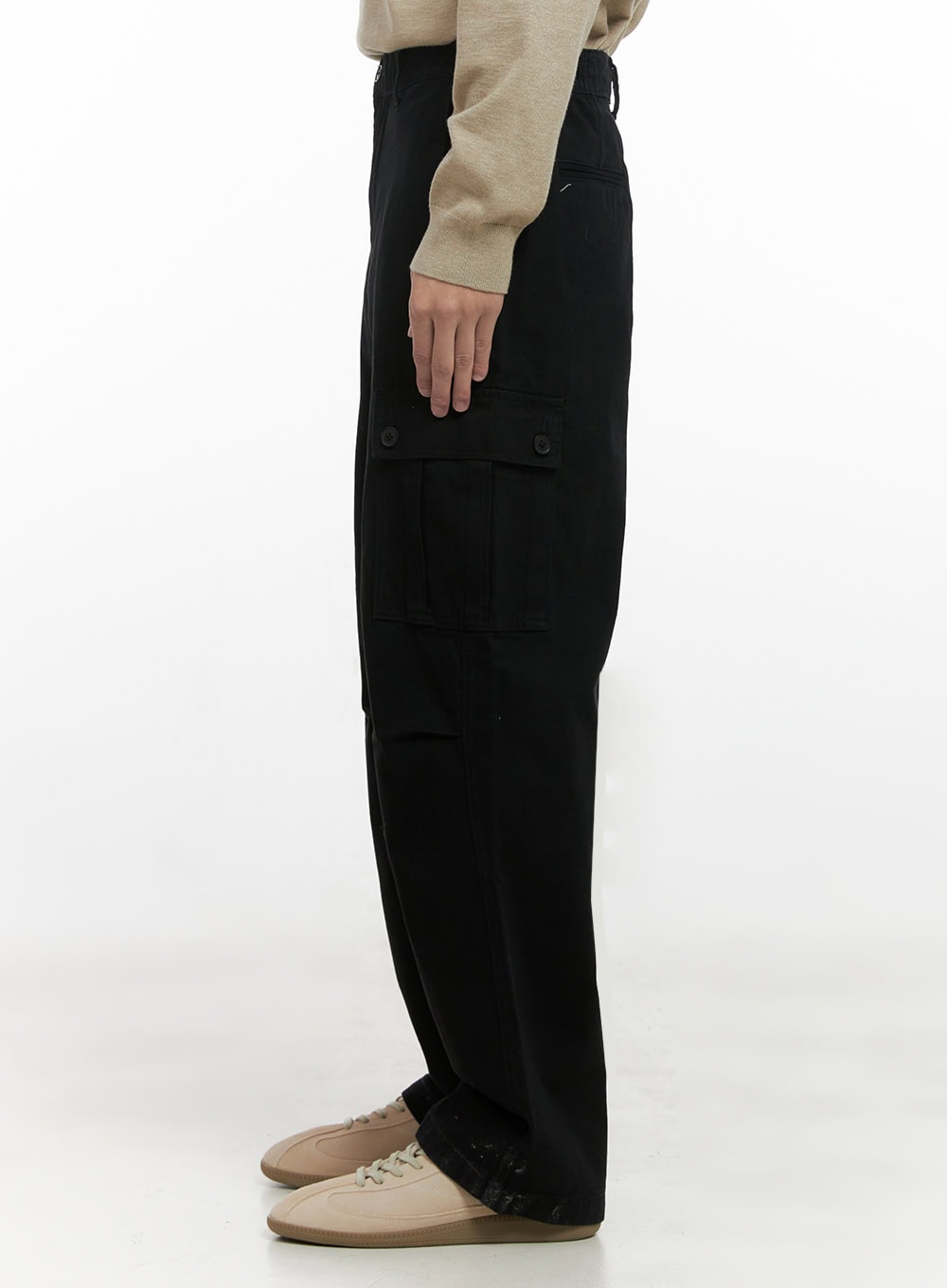 Men's Wide Fit Cargo Pockets Cotton Pants ID413