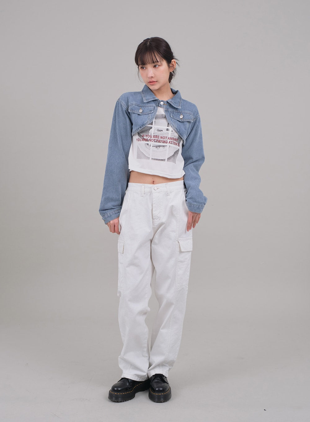 Denim Cropped Bolero Jacket C2701