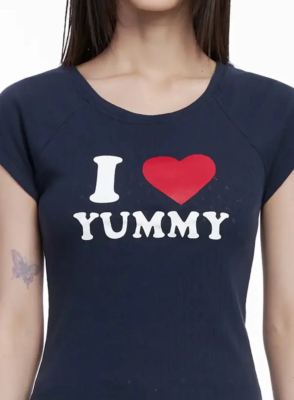 I Love Yummy Cropped Graphic Tee IL528