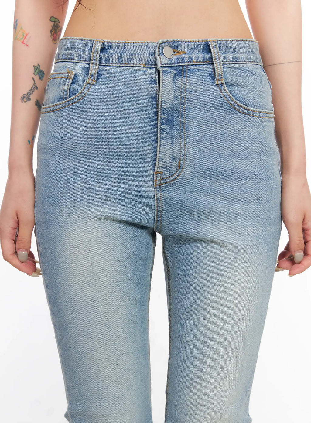 Byeol Washed Flare Denim Jeans CL525