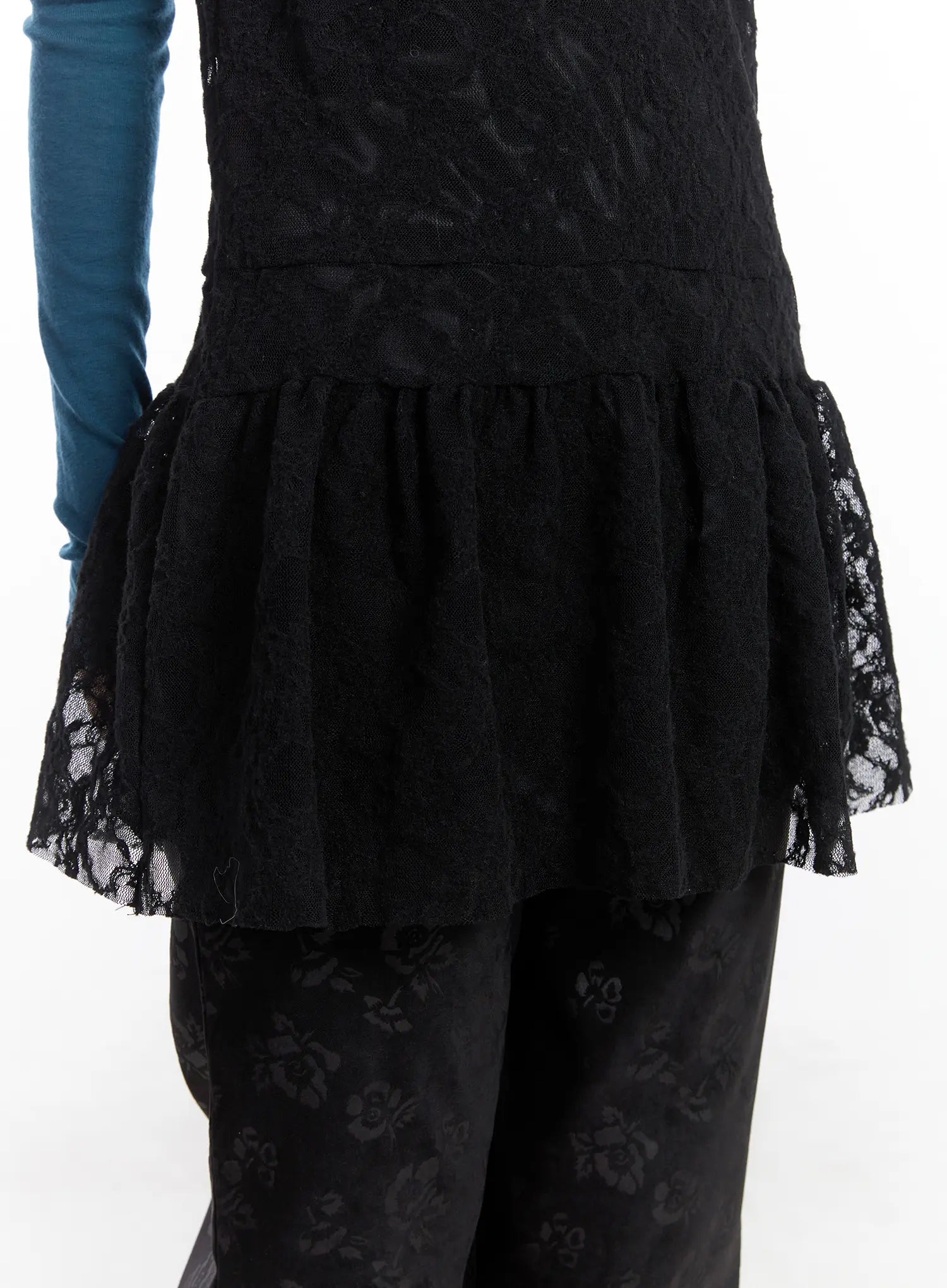 Lace Shirred Mini Dress CO507