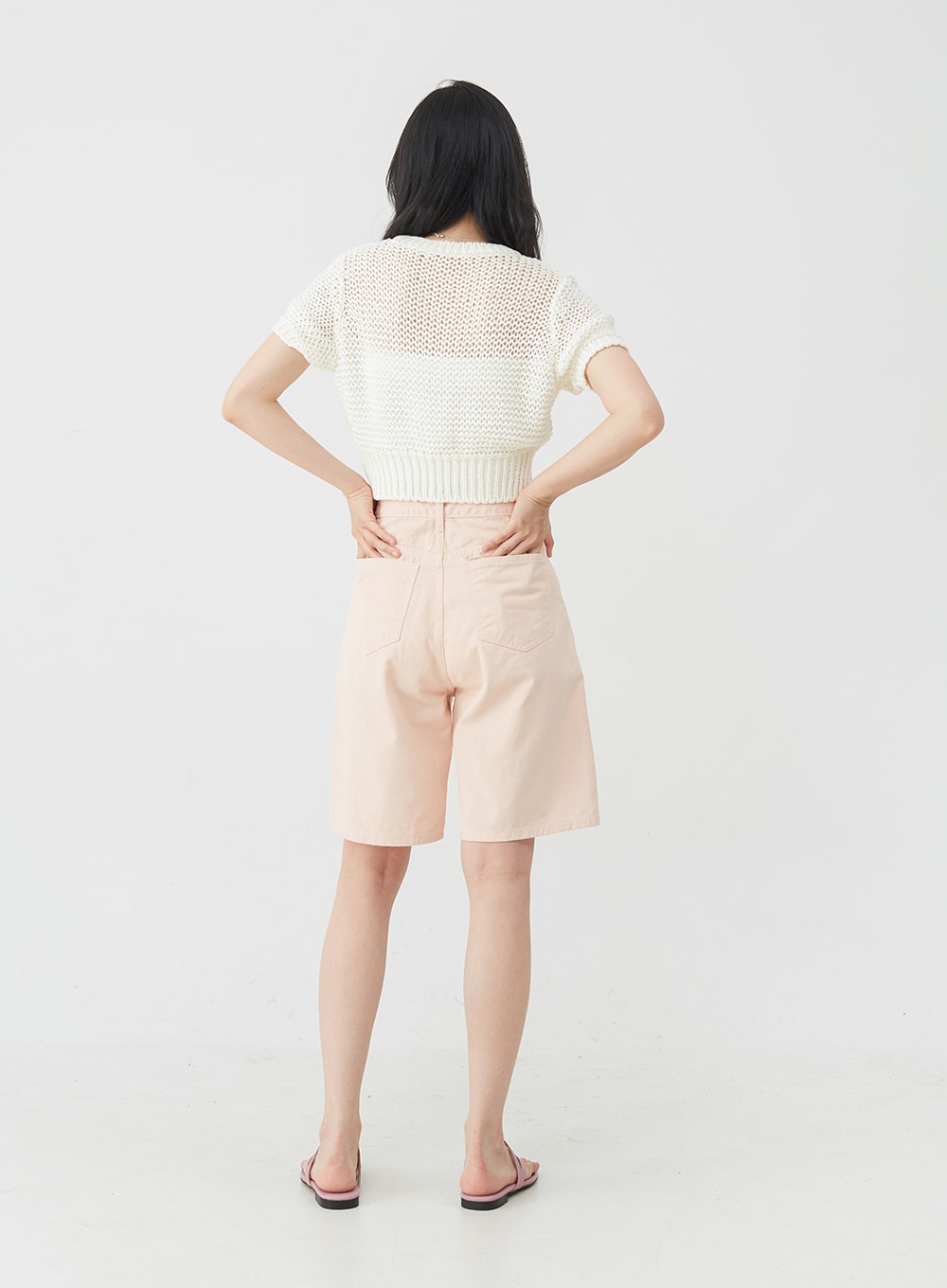 Pintuck Cotton Long Shorts OJ30