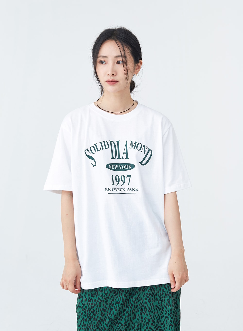 Solid Lettering Oversized Cotton Tee OU28