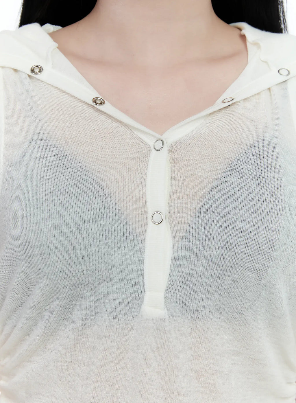 Sheer Hooded Sleeveless Top CG501