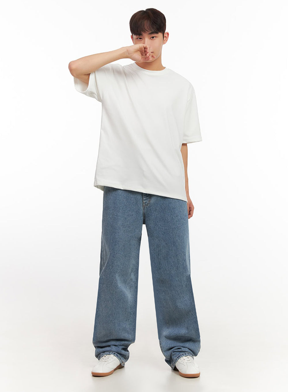 Men's Washed Long Relaxed-Fit Jeans IF517