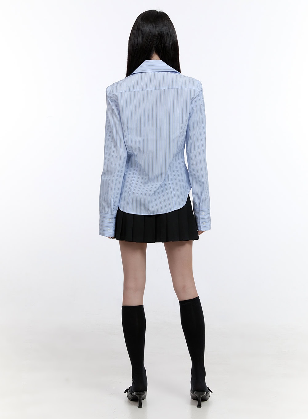 Stripe Button-Up Collared Shirt CO418