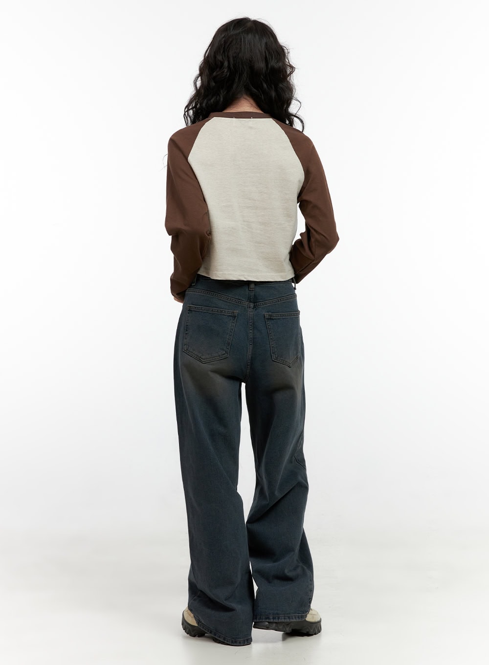 Long-Sleeve Raglan Printed Top ON404