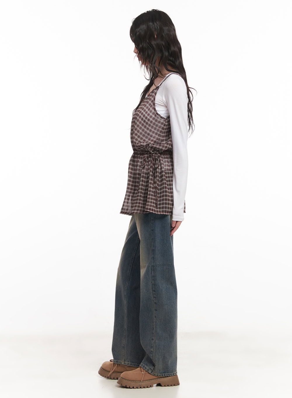 Sheer Checkered Mini Dress CM519