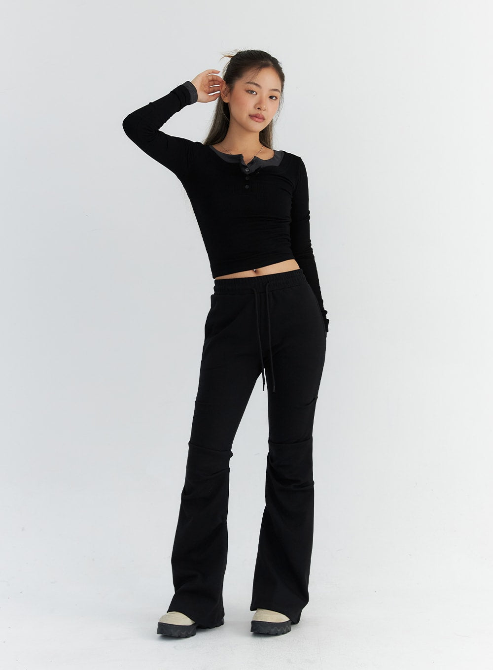 Pintuck Bootcut Jeans CO313