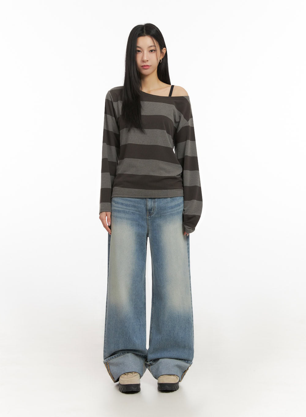 One-Shoulder Striped Top ID431