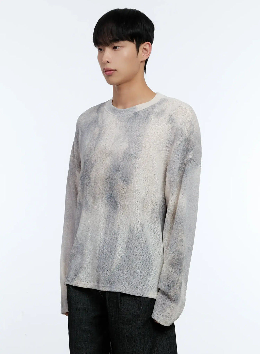 Men's Galaxy Gradient Knit Long Sleeve Tee IL517