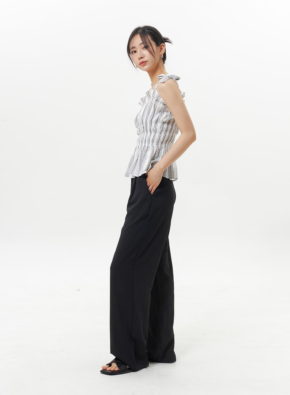 Stripe Frill Top OY326