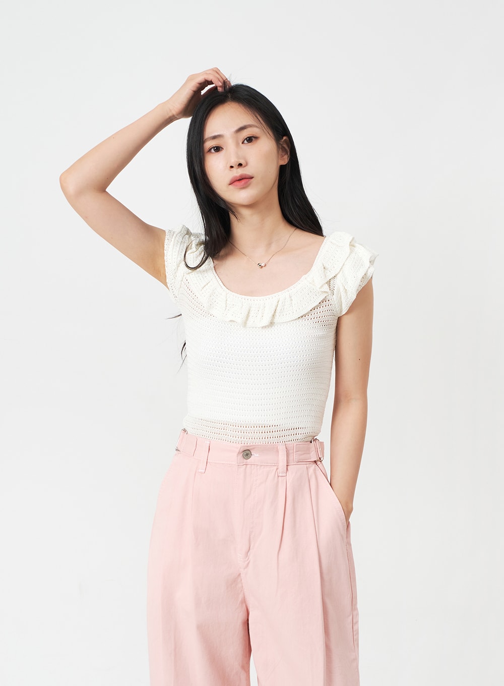 Simple Ball and Pearl Necklace OJ28