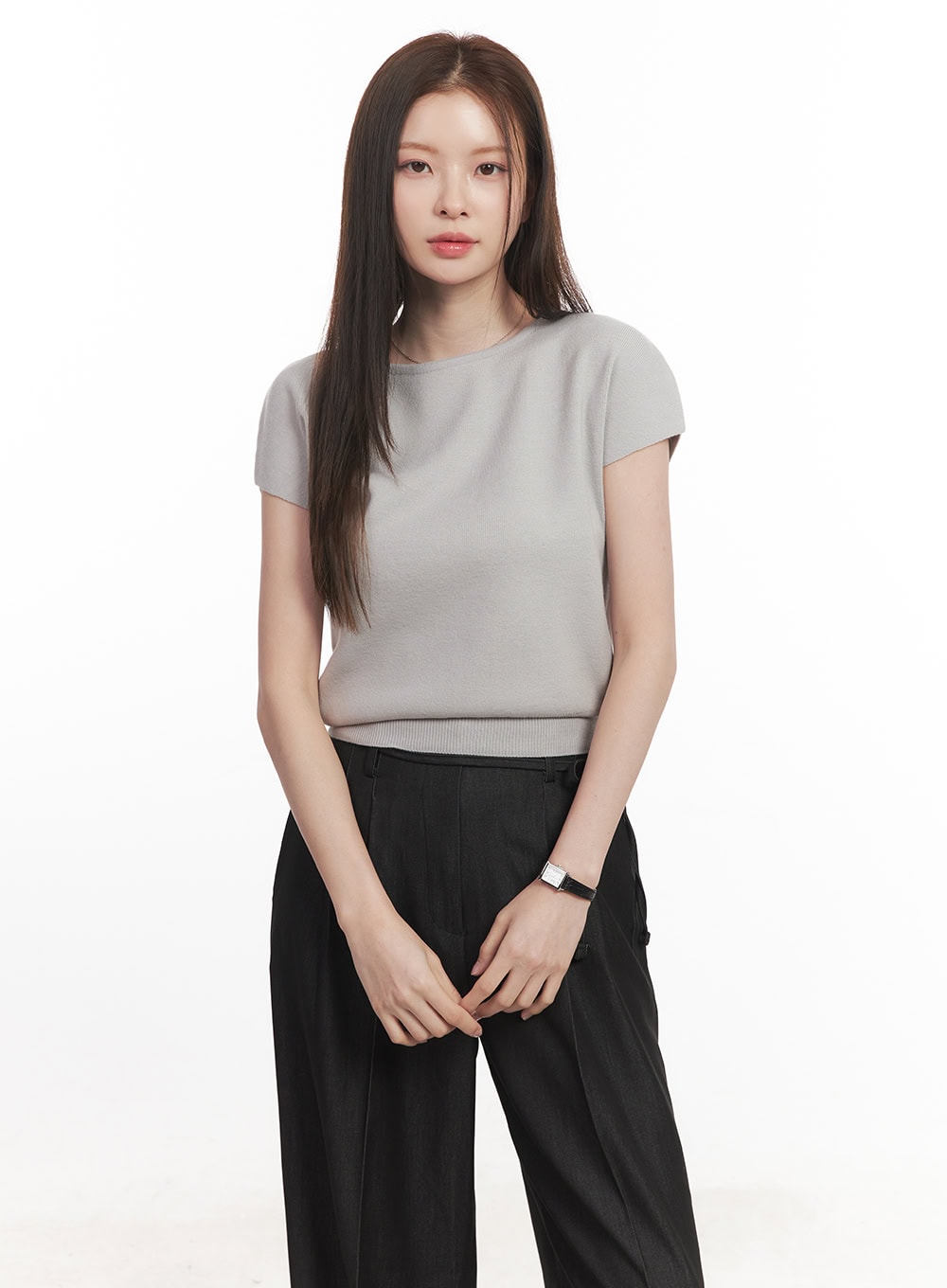 Soft-Touch Short Sleeve Sweater CA502