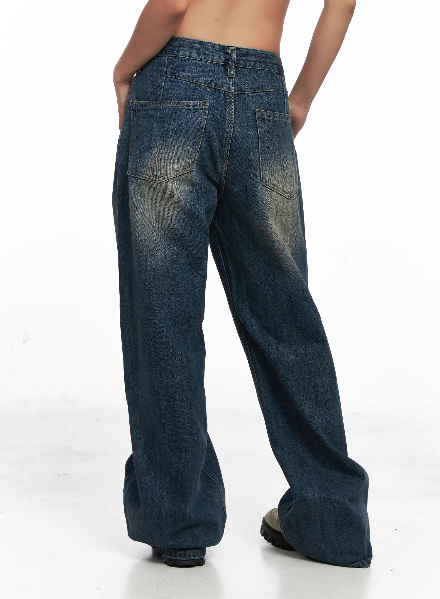 Jaden Back Seam Washed Baggy Jeans CO510