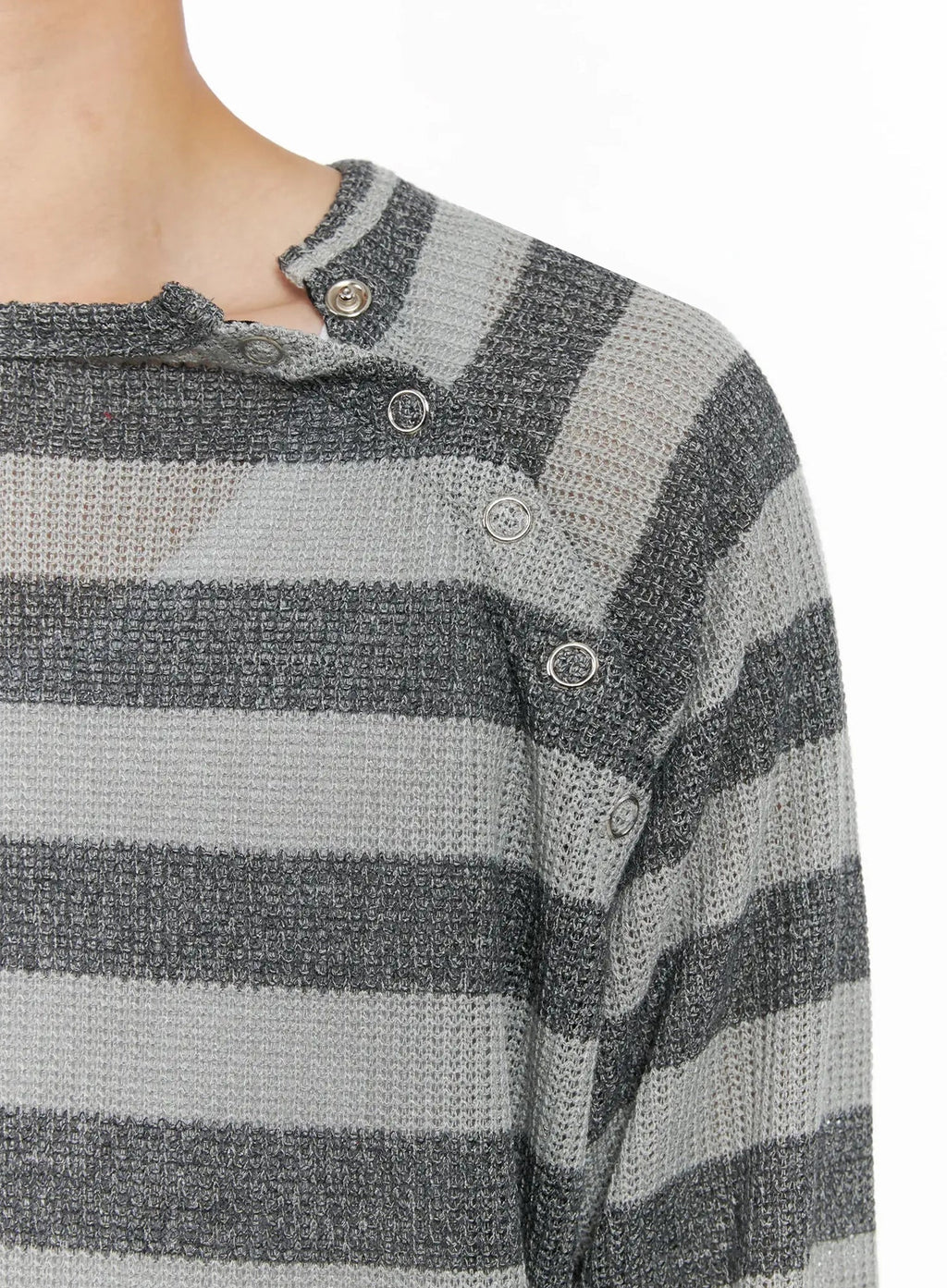 Men's Striped Snap Button Long Sleeve Shirt IO516